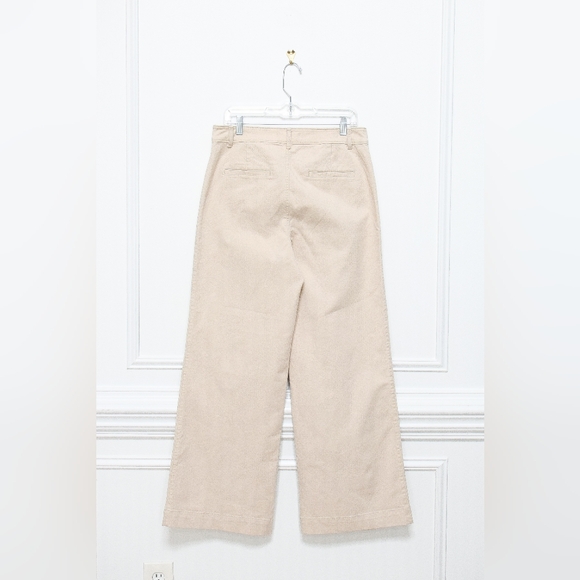 NWT Loft Palmer Wide Leg Pants Twill Tan Patch Pockets High Waisted Size 14 Prep - Picture 6 of 9